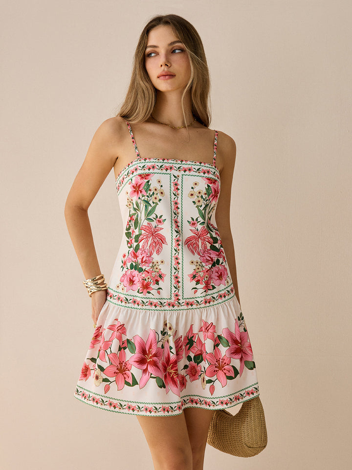 Floral Print Spaghetti Strap Mini Dress  Liora Lane Boutique Dresses