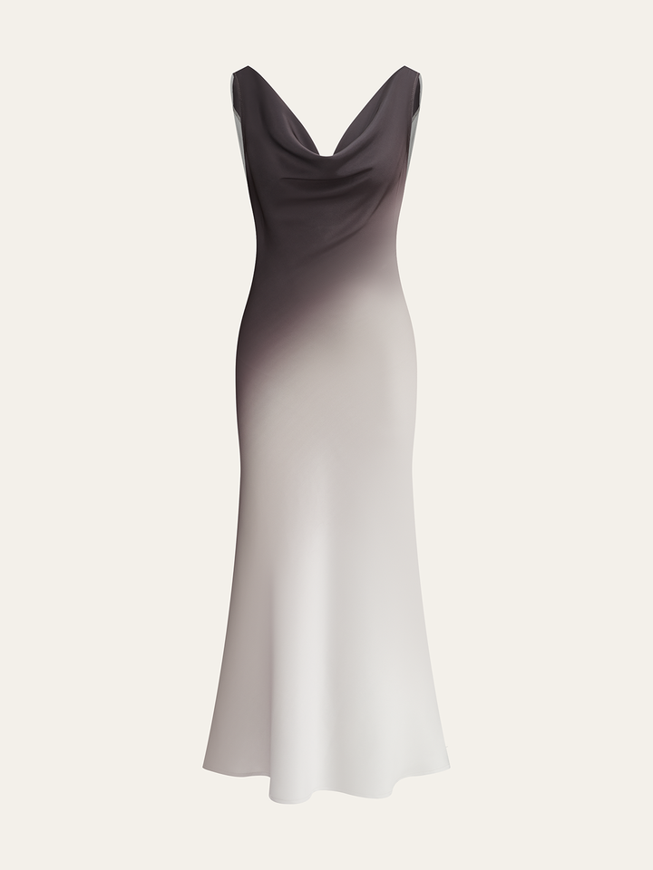Ombre Satin Cowl Neck Maxi Dress  Liora Lane Boutique Dresses