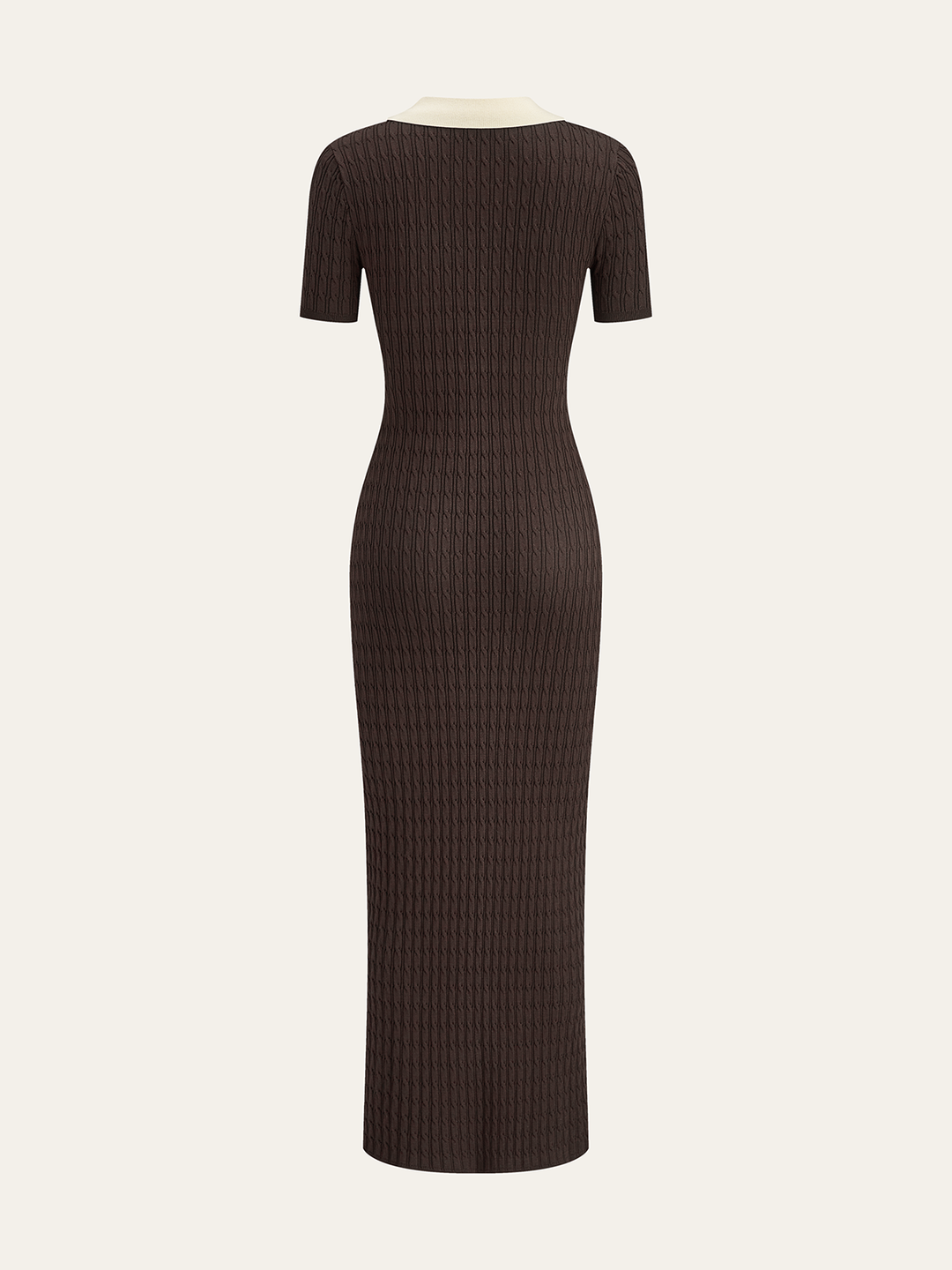 Contrast Collar Cable-Knit Midi Dress  Liora Lane Boutique Sweater Dresses