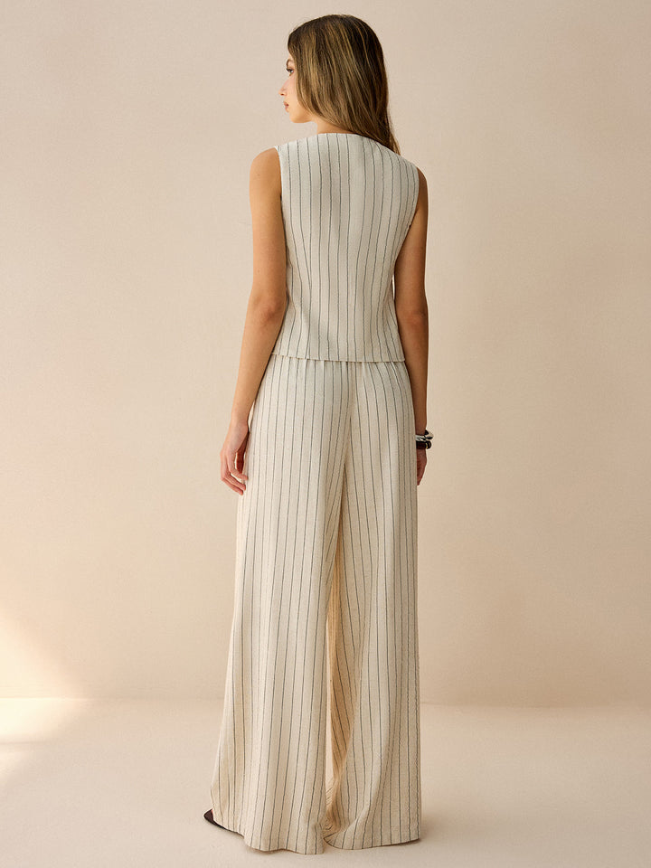 Striped Sleeveless Vest and Pants Set  Liora Lane Boutique Pant Sets