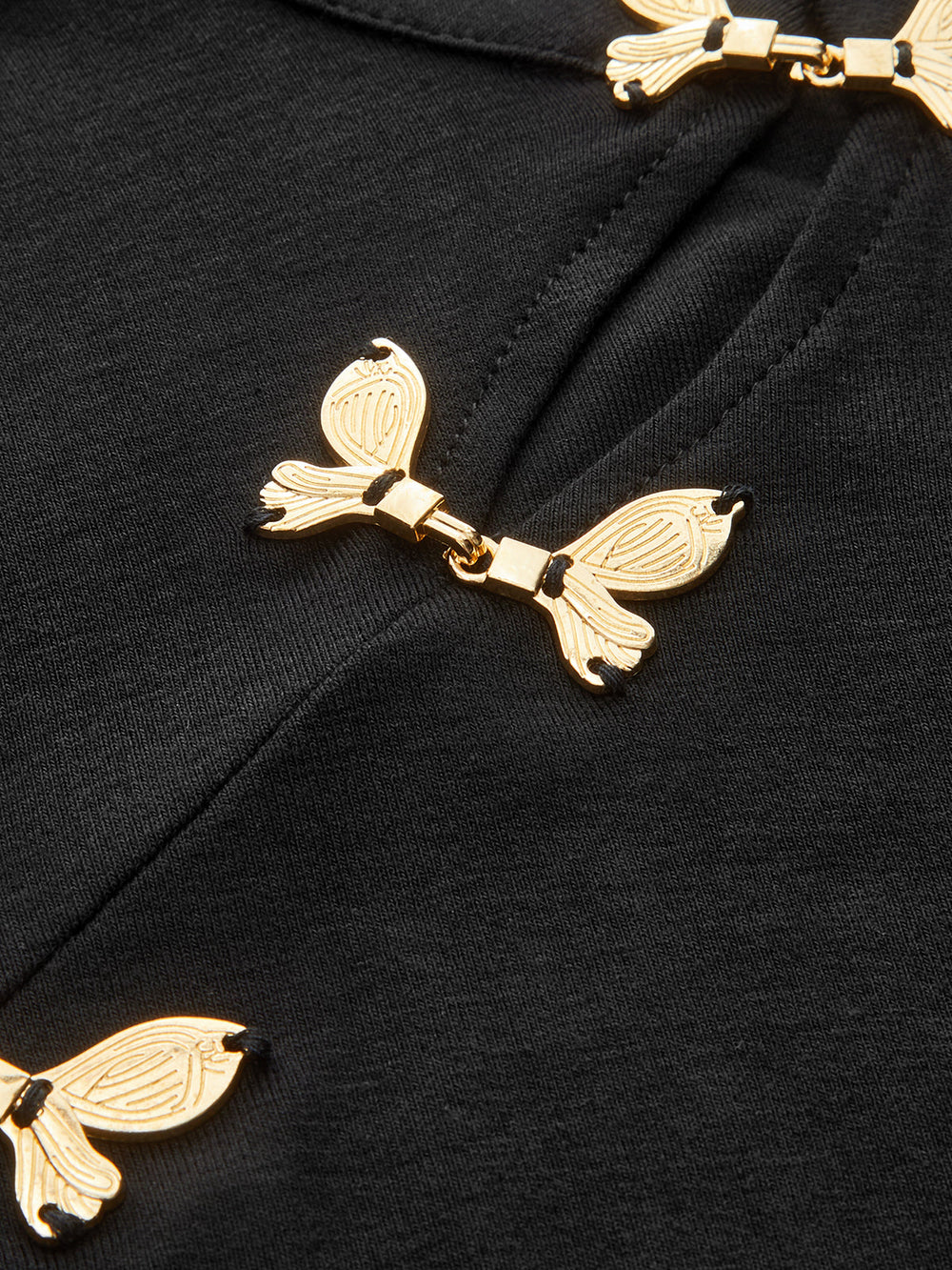 Metal Butterfly Detail Asymmetric Ruched Top  Liora Lane Boutique T-Shirts