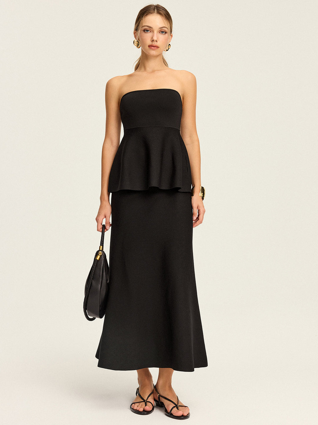 Knit Elastic-Waist Maxi Skirt  Liora Lane Boutique Sweater Skirts