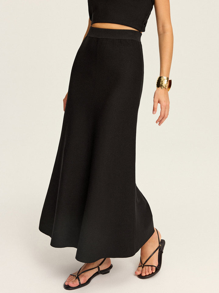 Knit Elastic-Waist Maxi Skirt  Liora Lane Boutique Sweater Skirts