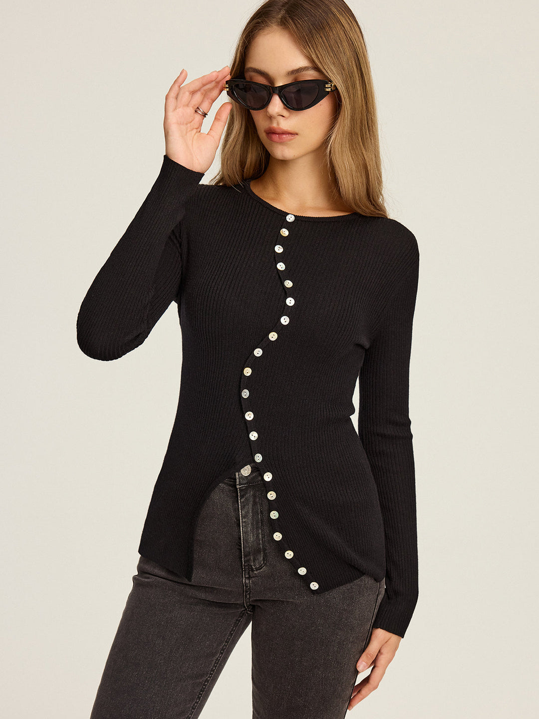 Asymmetric Button-Down Cardigan  Liora Lane Boutique Cardigans