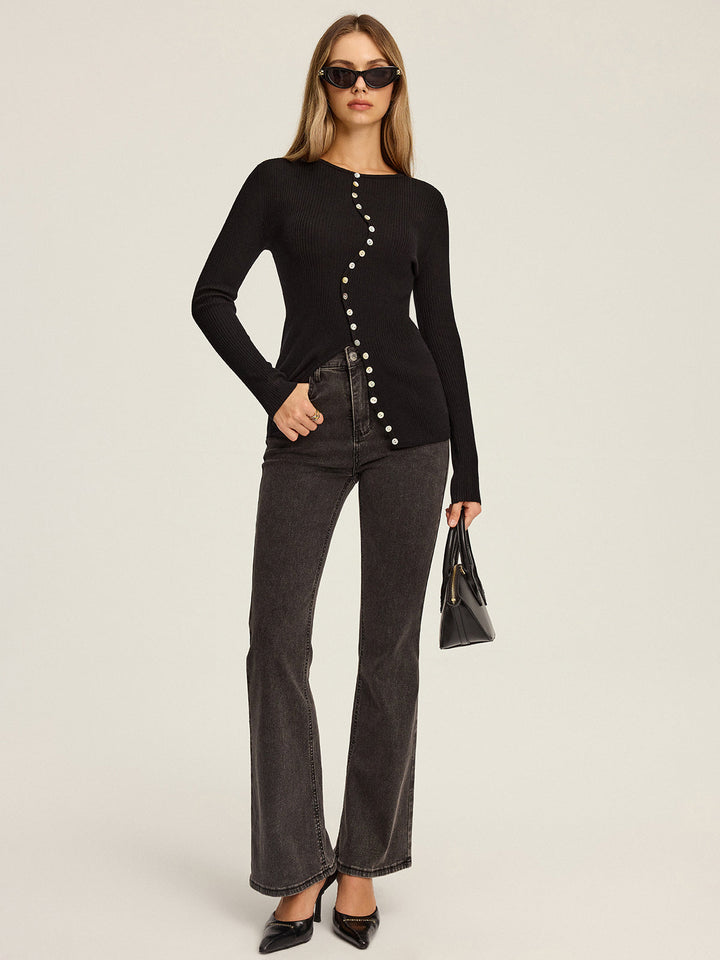 Asymmetric Button-Down Cardigan  Liora Lane Boutique Cardigans