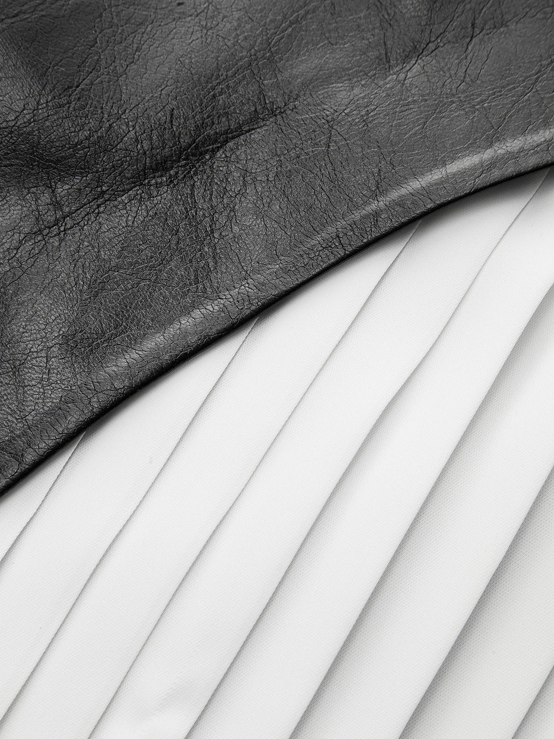 Color-Block Pleated-Panel PU Leather Mini Skirt  Liora Lane Boutique Skirts