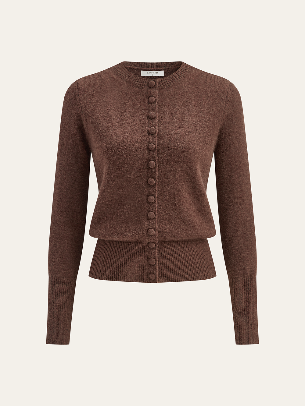 Crew Neck Button-Front Knit Cardigan  Liora Lane Boutique Cardigans