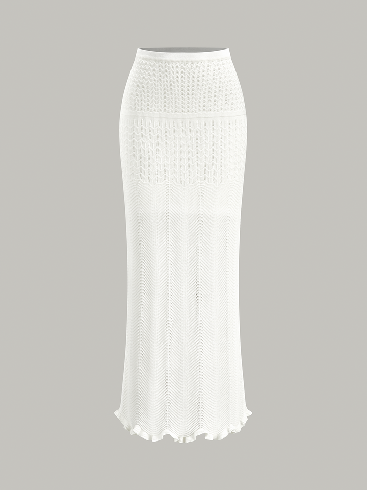 Wave Pattern Knit Maxi Skirt  Liora Lane Boutique Sweater Skirts