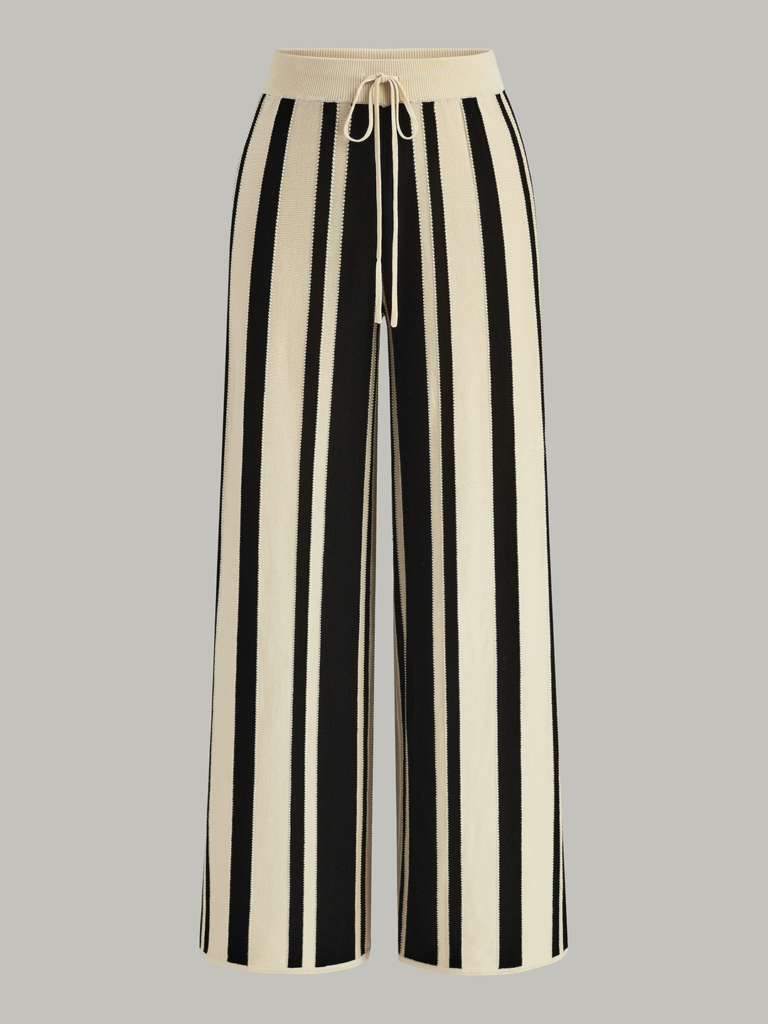 Striped Knit High-Waist Pants  Liora Lane Boutique Pants BlackandWhite / XL 48.00