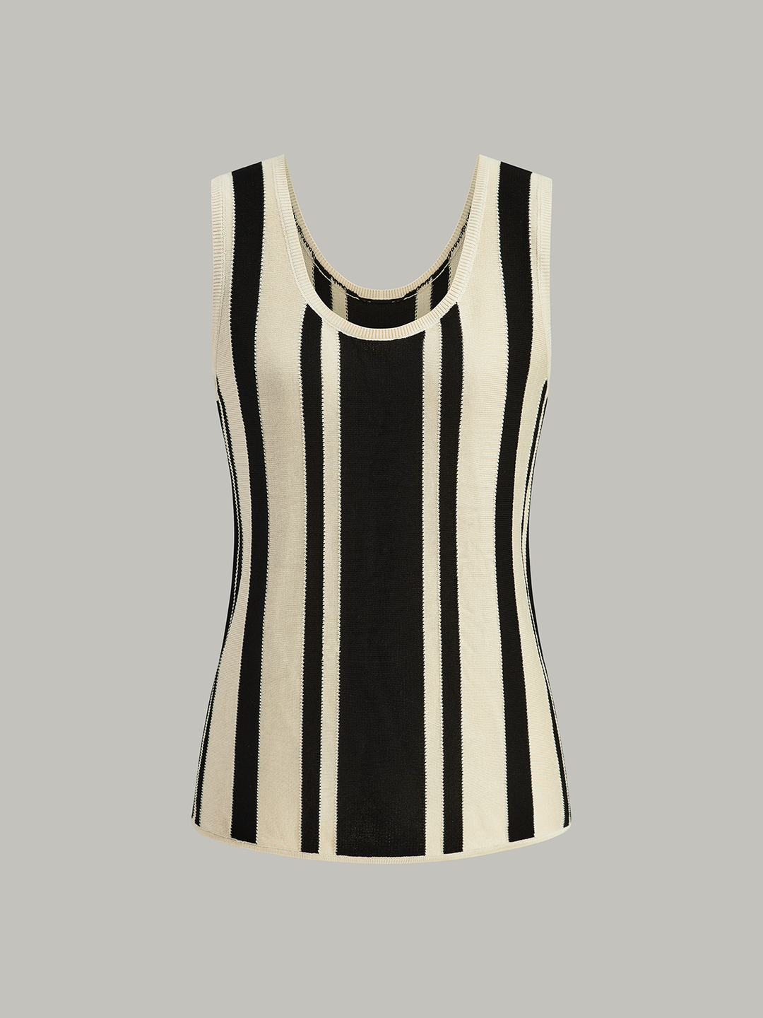 Striped Knit Tank Top  Liora Lane Boutique Knit Tops BlackandWhite / XL 78.99