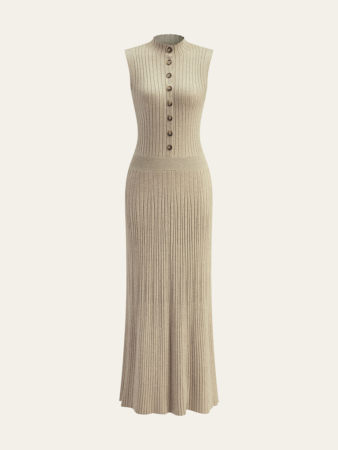 Wool Blend Ribbed Button Maxi Dress  Liora Lane Boutique Sweater Dresses Grey / XL 150.99