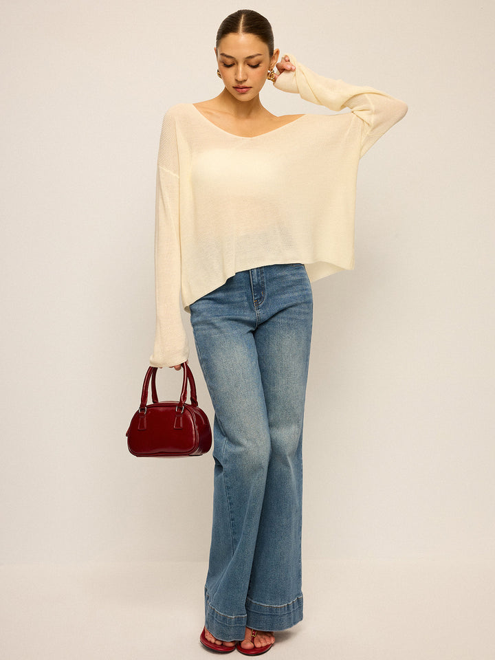 Off-Shoulder Oversized Knitted Sweater  Liora Lane Boutique Sweaters