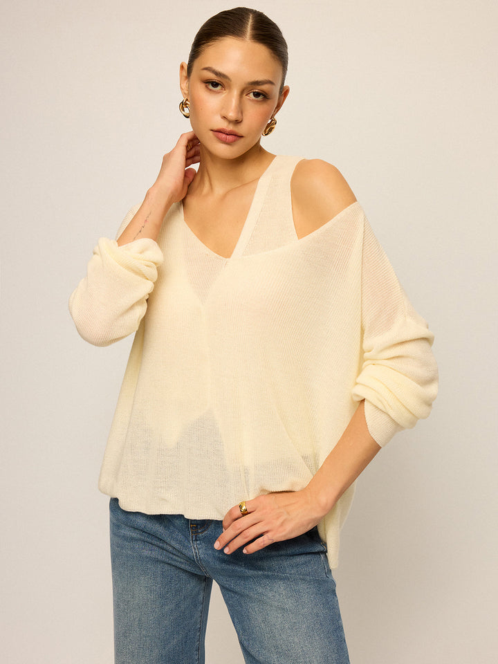 Off-Shoulder Oversized Knitted Sweater  Liora Lane Boutique Sweaters