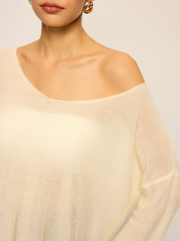 Off-Shoulder Oversized Knitted Sweater  Liora Lane Boutique Sweaters