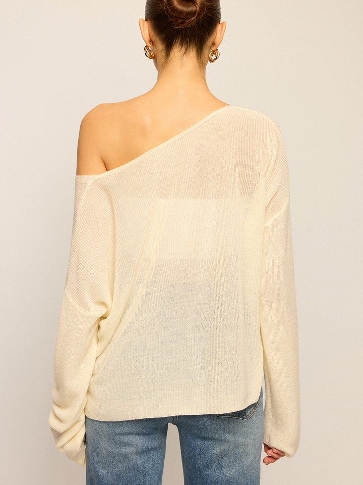 Off-Shoulder Oversized Knitted Sweater  Liora Lane Boutique Sweaters