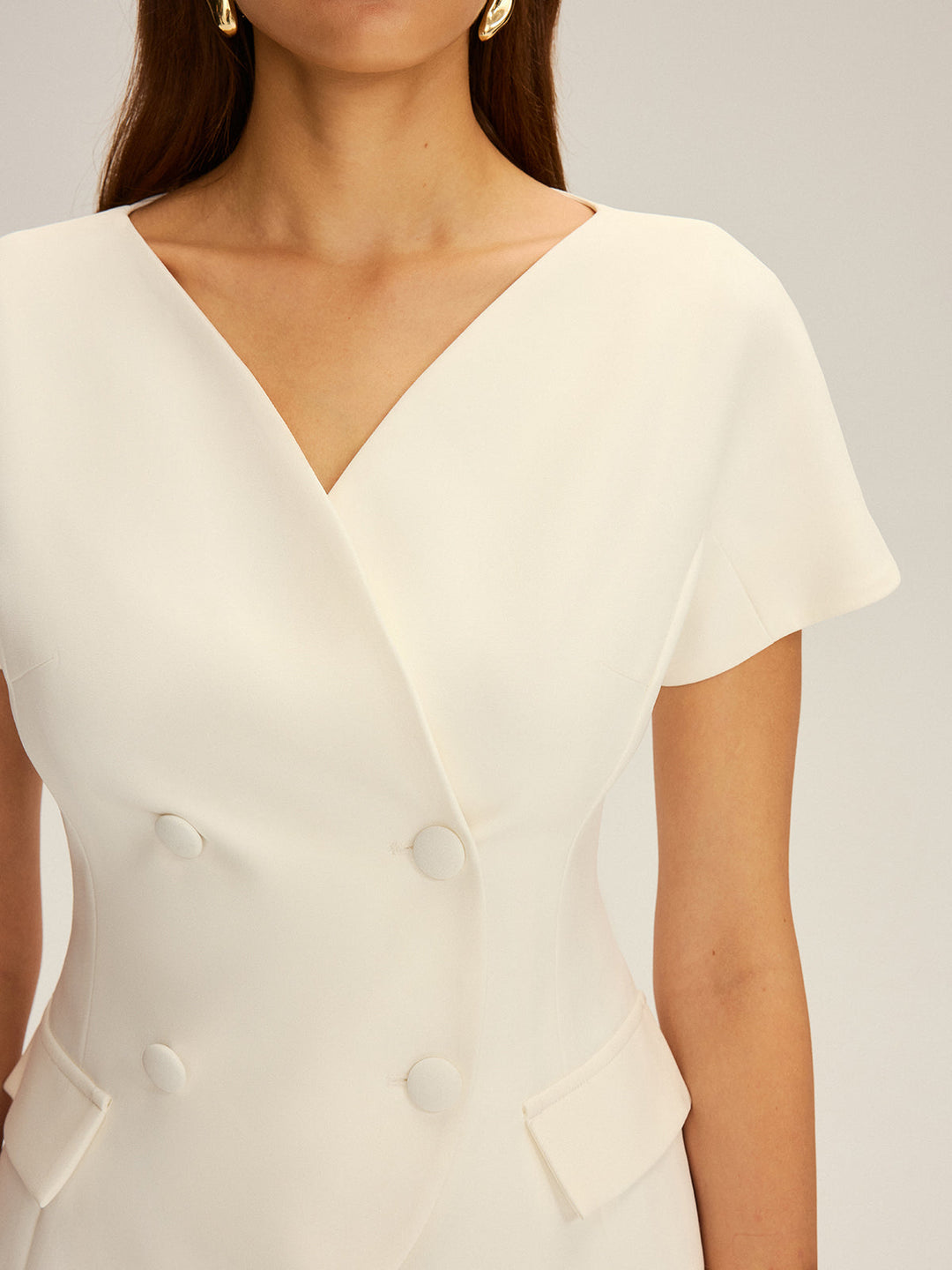 Double-Breasted Short-Sleeve Blazer  Liora Lane Boutique Blazers