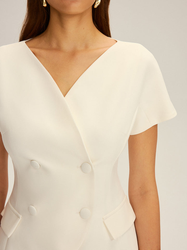 Double-Breasted Short-Sleeve Blazer  Liora Lane Boutique Blazers