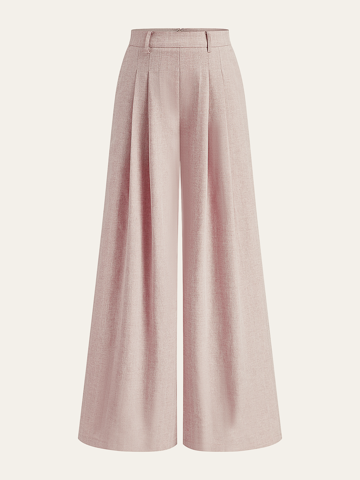 Linen Blend Wide-Leg Pants  Liora Lane Boutique Pants Pink / XL 52.00