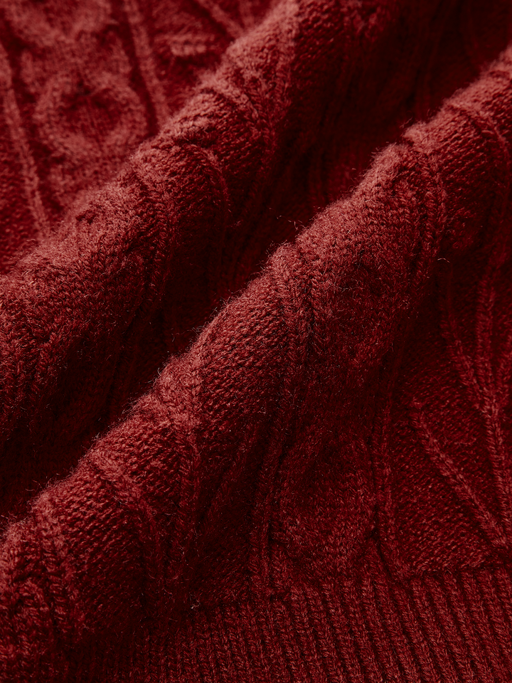 Wool Blend Bow Cable-Knit Cardigan  Liora Lane Boutique Cardigans