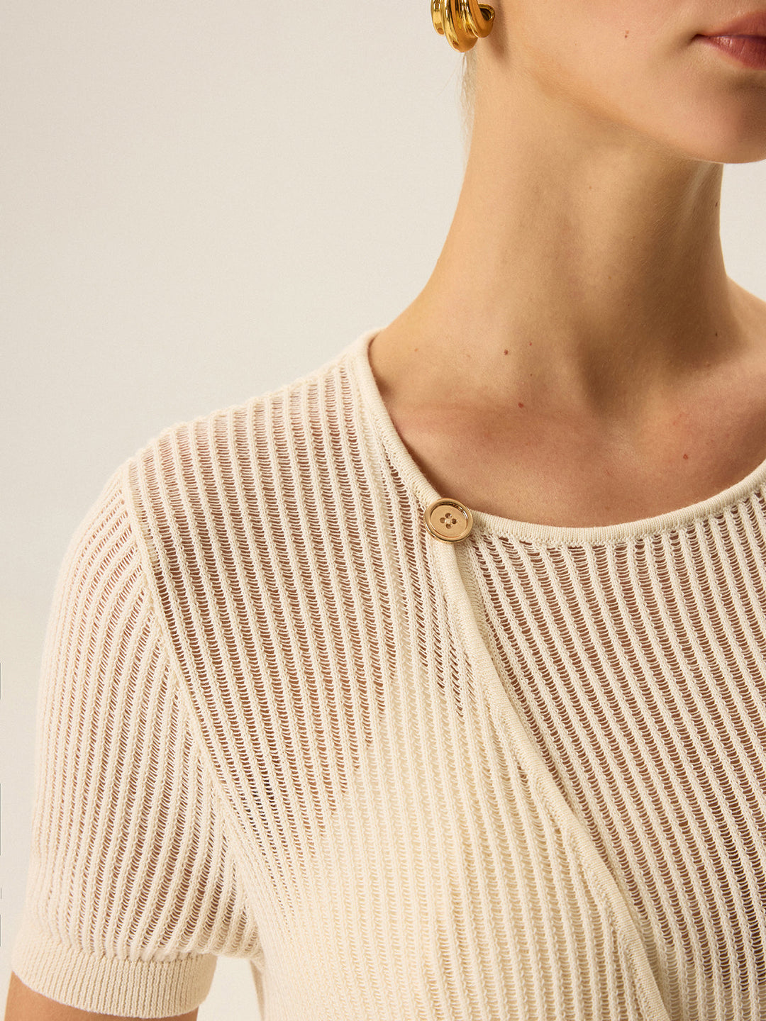 Asymmetric Button Knit Top  Liora Lane Boutique Sweaters