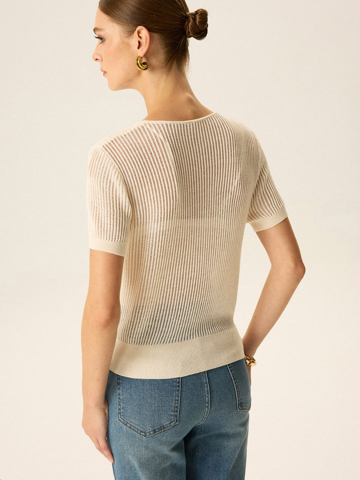 Asymmetric Button Knit Top  Liora Lane Boutique Sweaters