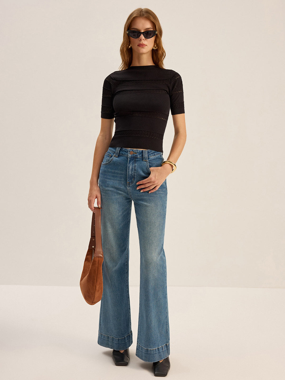 Crochet Detail Knit Top  Liora Lane Boutique Knit Tops