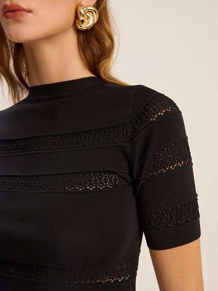 Crochet Detail Knit Top  Liora Lane Boutique Knit Tops