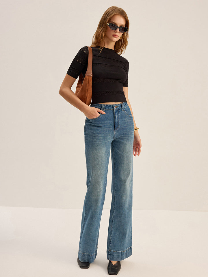 Crochet Detail Knit Top  Liora Lane Boutique Knit Tops