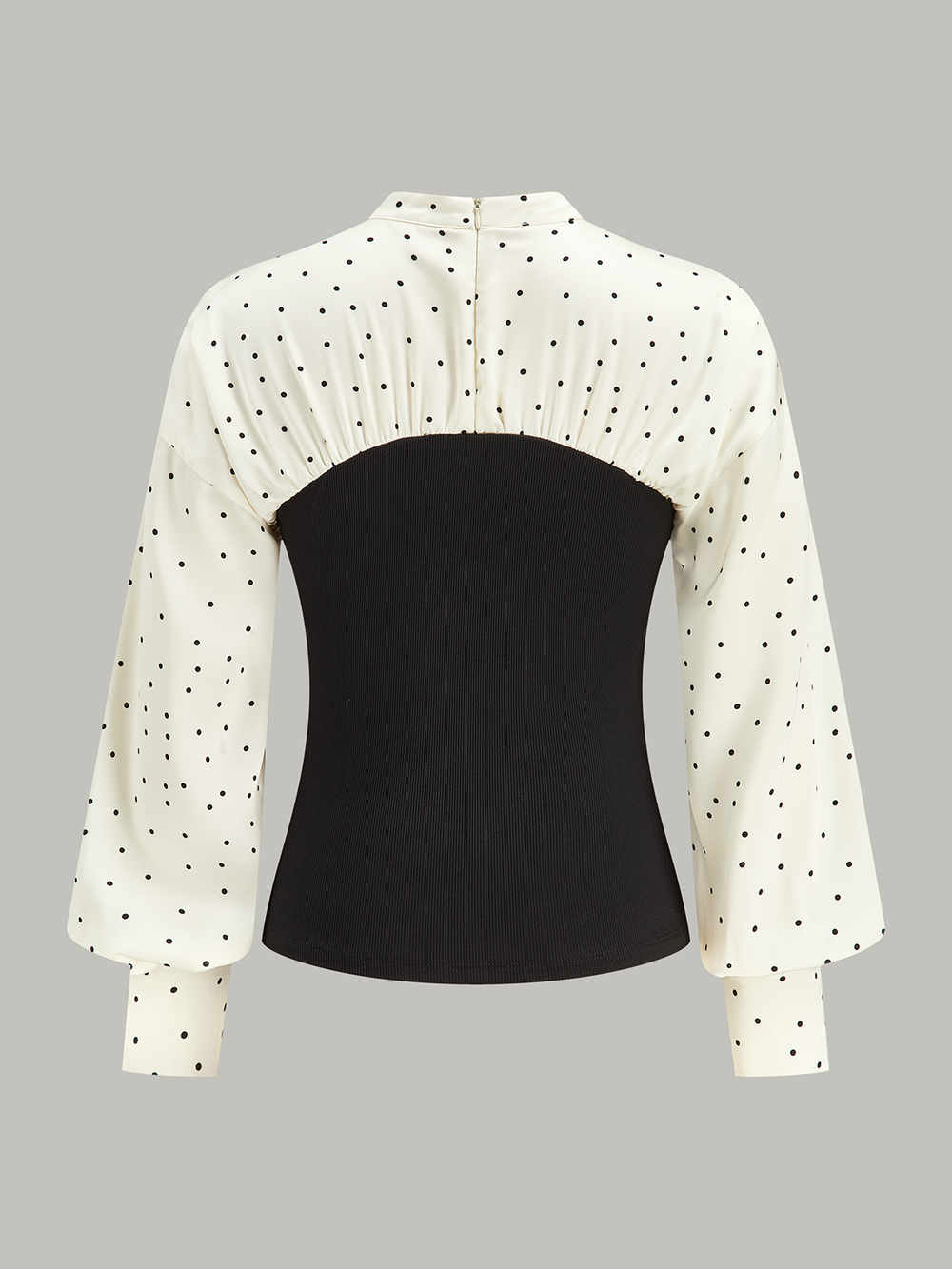 Polka Dot Panel Mock Neck Top  Liora Lane Boutique T-Shirts