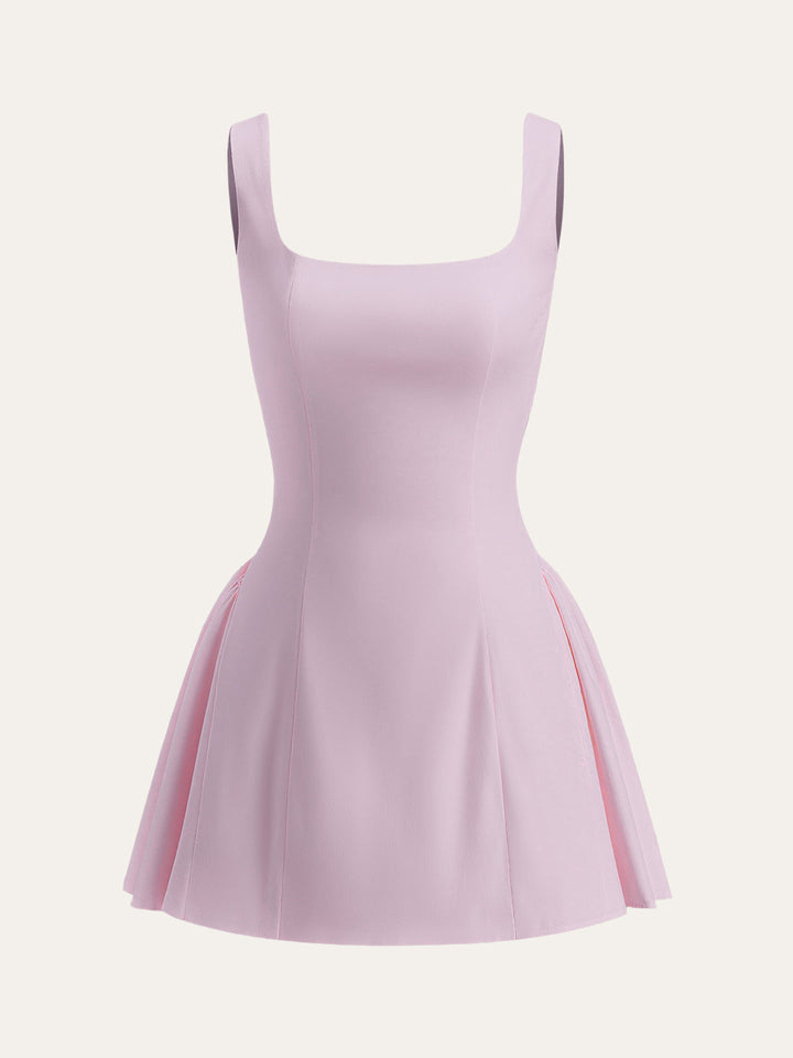 Polka Dot Lace-Up Back Dress  Liora Lane Boutique Dresses Pink / XL 38.00