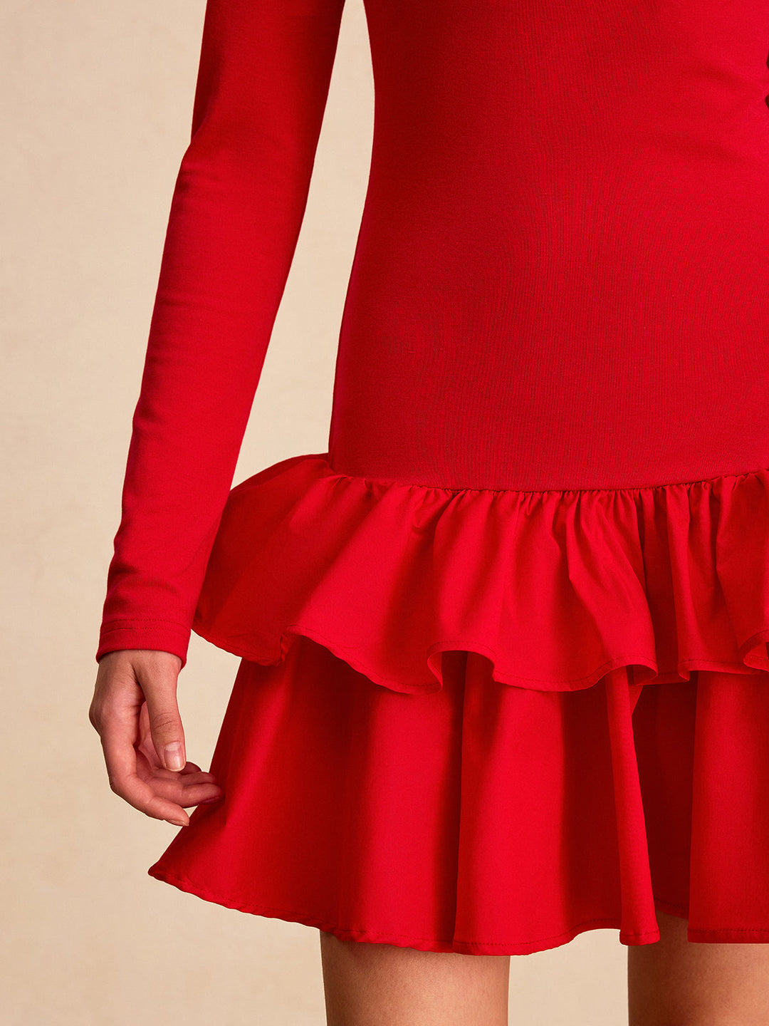 Long Sleeve Tiered Ruffle Mini Dress  Liora Lane Boutique Dresses