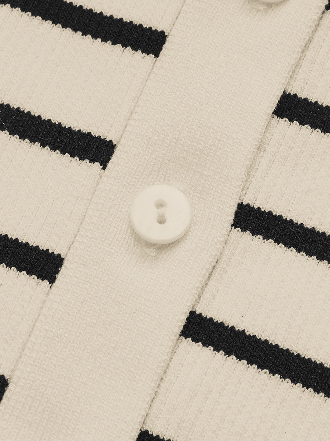 Striped Short-Sleeve Polo Collar Knit Cardigan  Liora Lane Boutique Cardigans