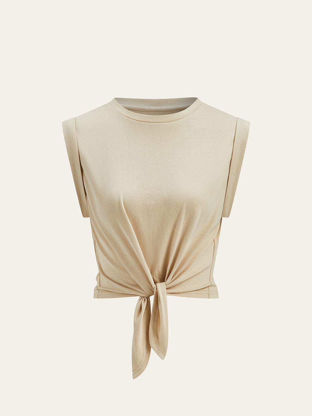 Cotton Knotted T-Shirt  Liora Lane Boutique T-Shirts Khaki / XL 22.00