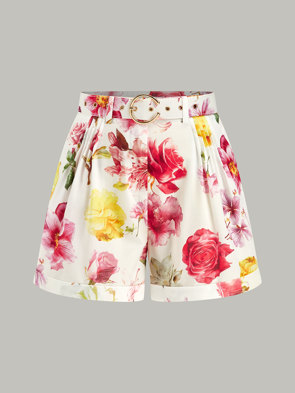 Floral-Printed Shorts With Belt  Liora Lane Boutique Shorts