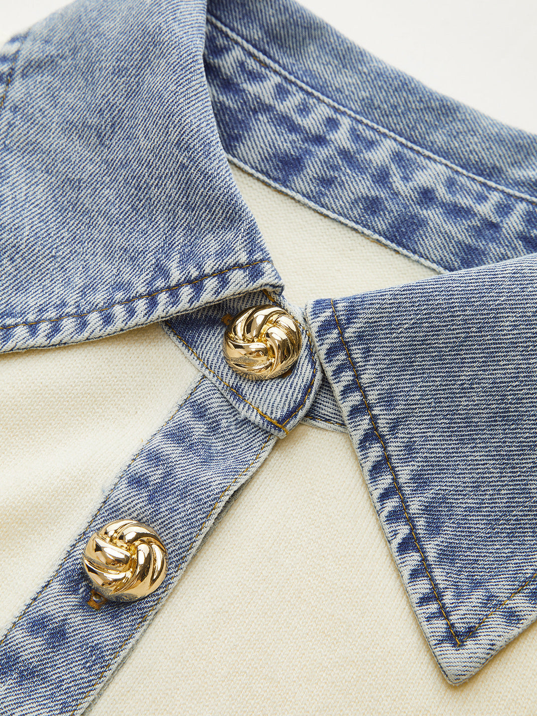 Denim Collar Wool Blend Knit Top  Liora Lane Boutique Knit Tops