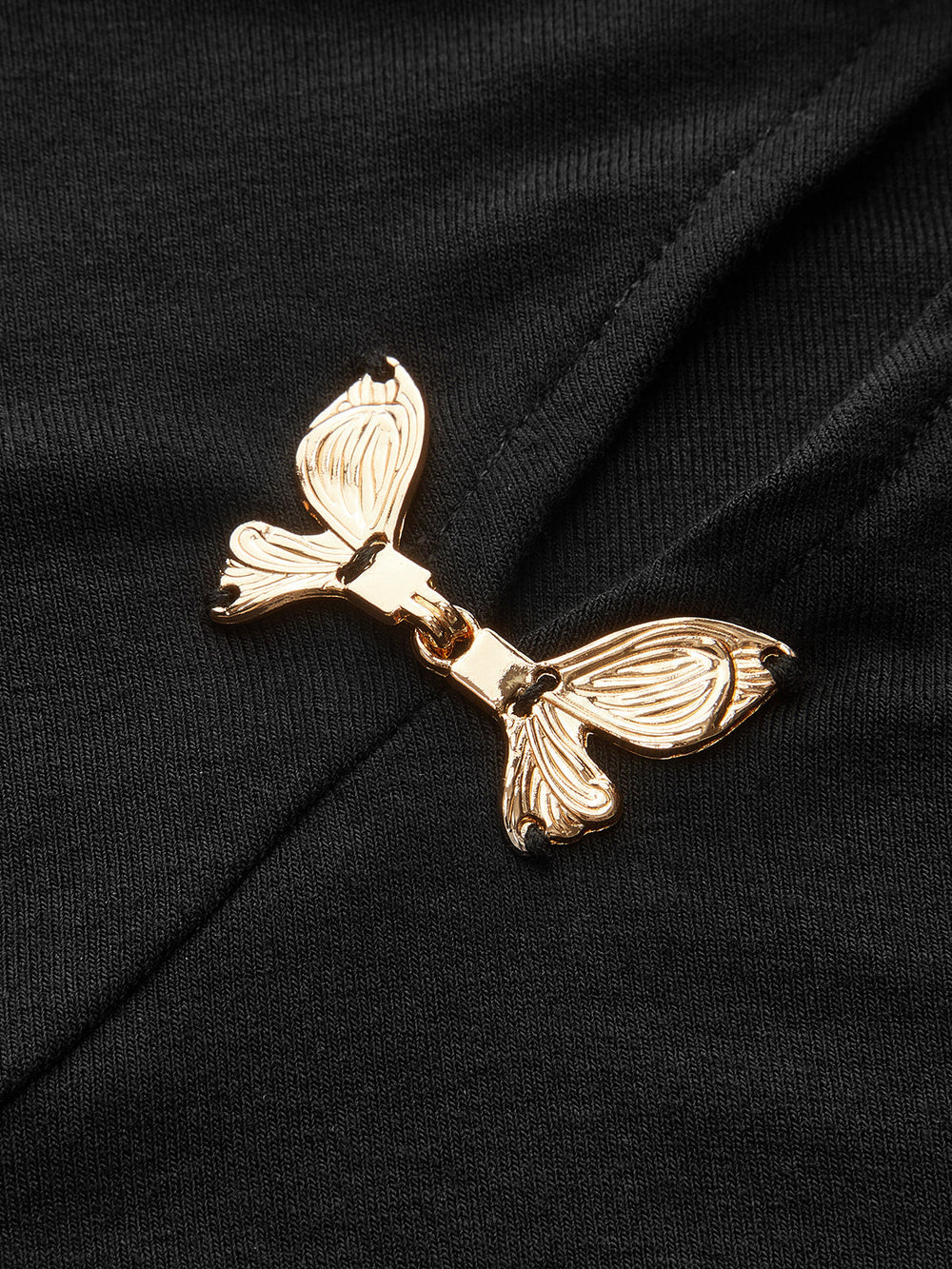 Asymmetric Metal Butterfly Detail Top  Liora Lane Boutique T-Shirts