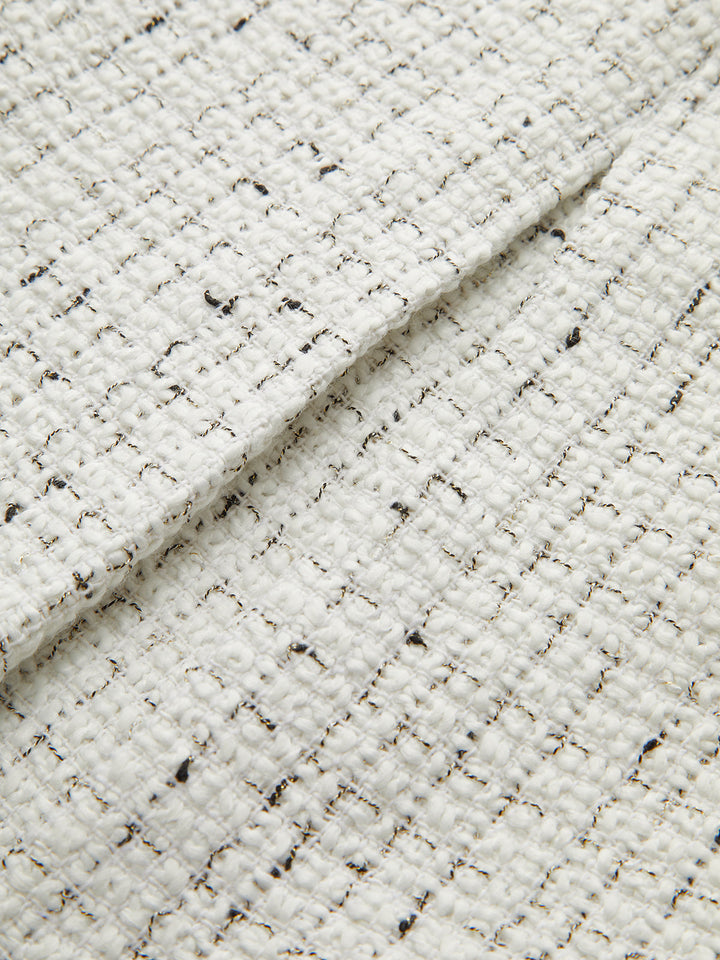 Metal Button Pleated Tweed Mini Skirt  Liora Lane Boutique Skirts