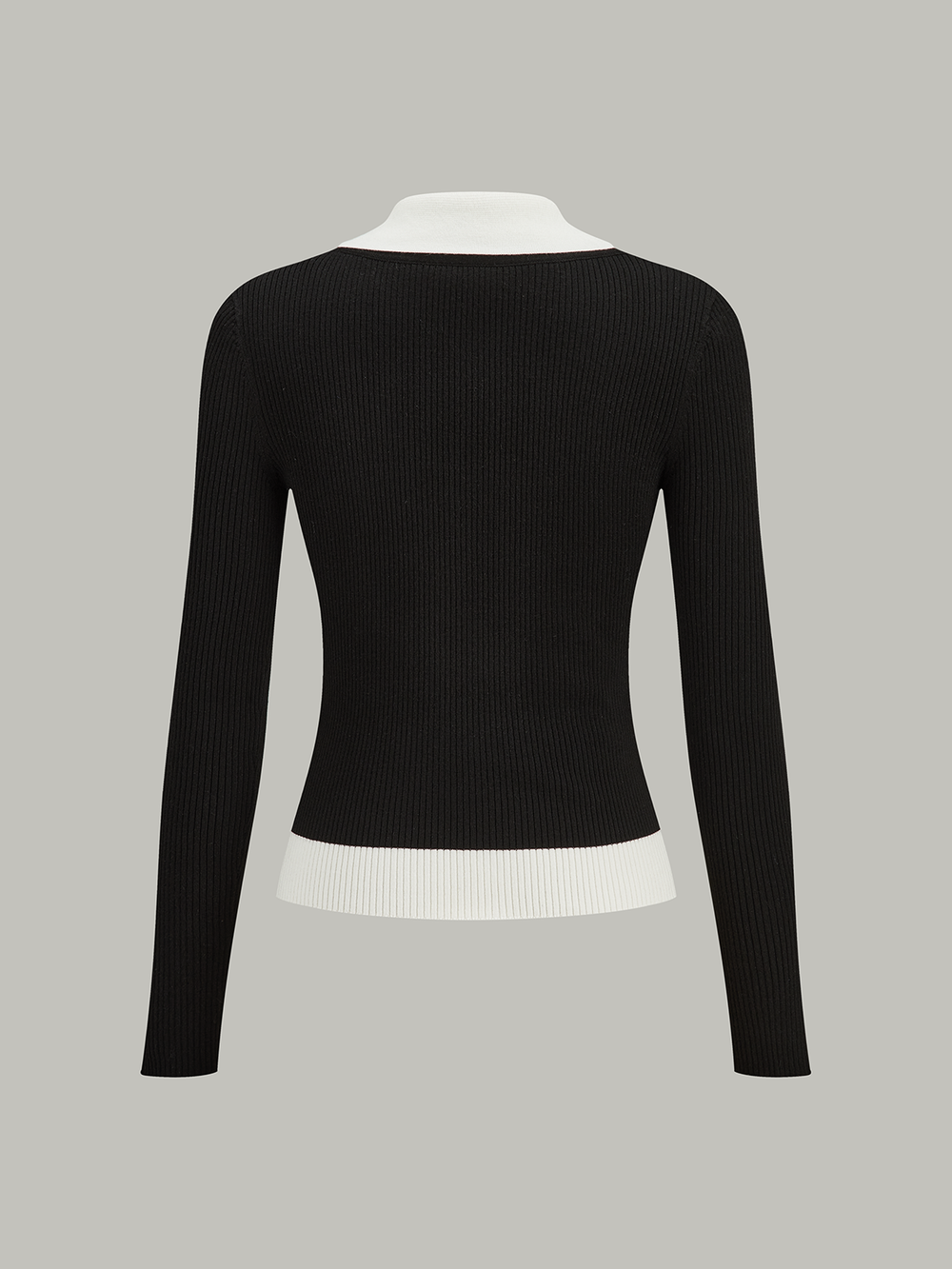 Contrast Trim Collared Knit Cardigan  Liora Lane Boutique Cardigans