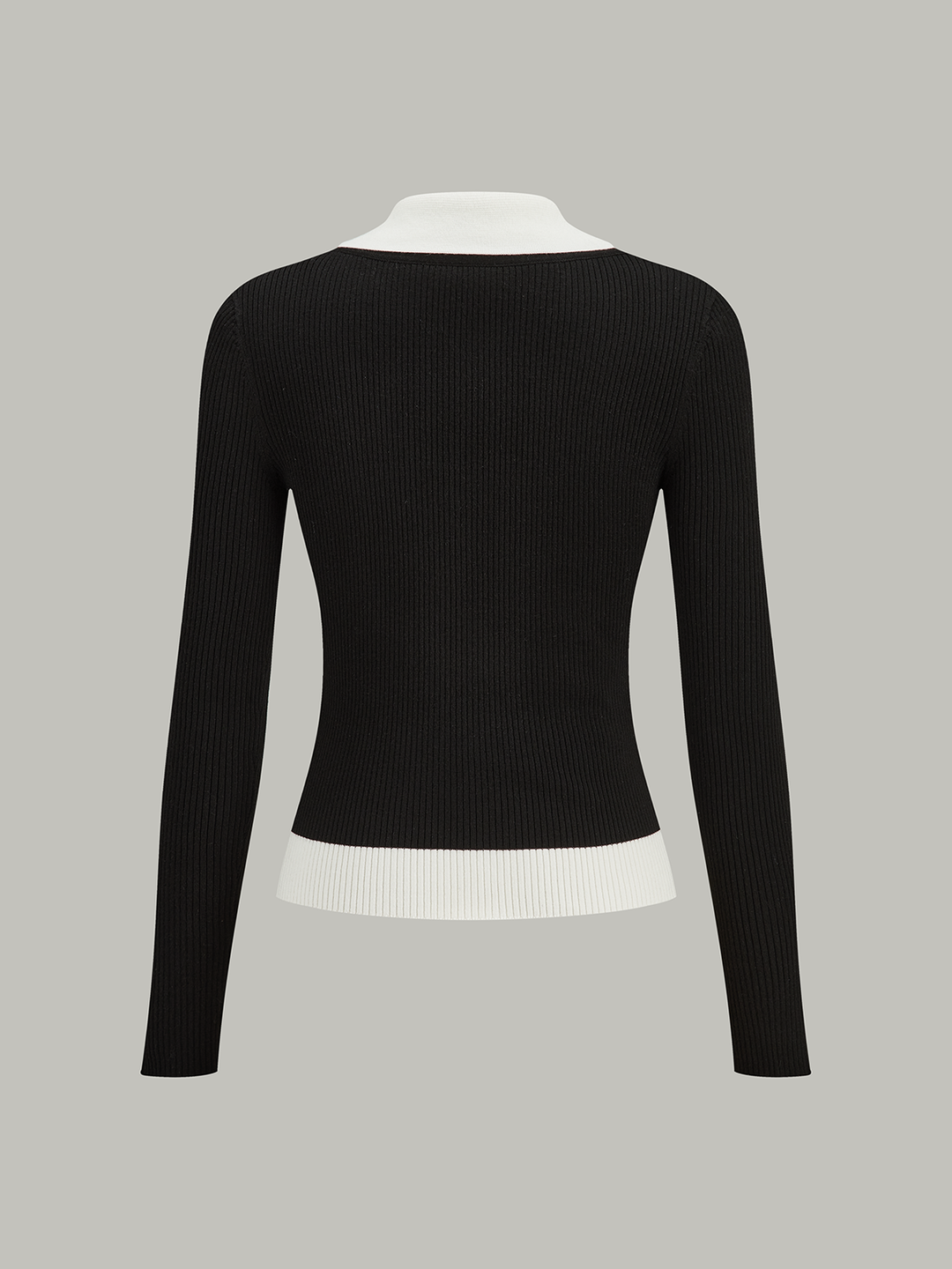 Contrast Trim Collared Knit Cardigan  Liora Lane Boutique Cardigans