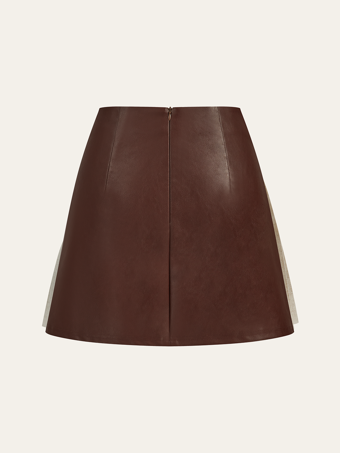PU Panel Cotton & Linen Pleated Mini Skirt  Liora Lane Boutique Skirts