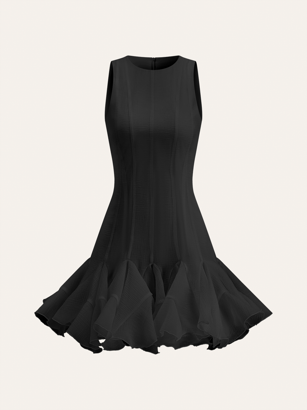 Semi-Sheer Ruffled Hem Mini Dress  Liora Lane Boutique Dresses