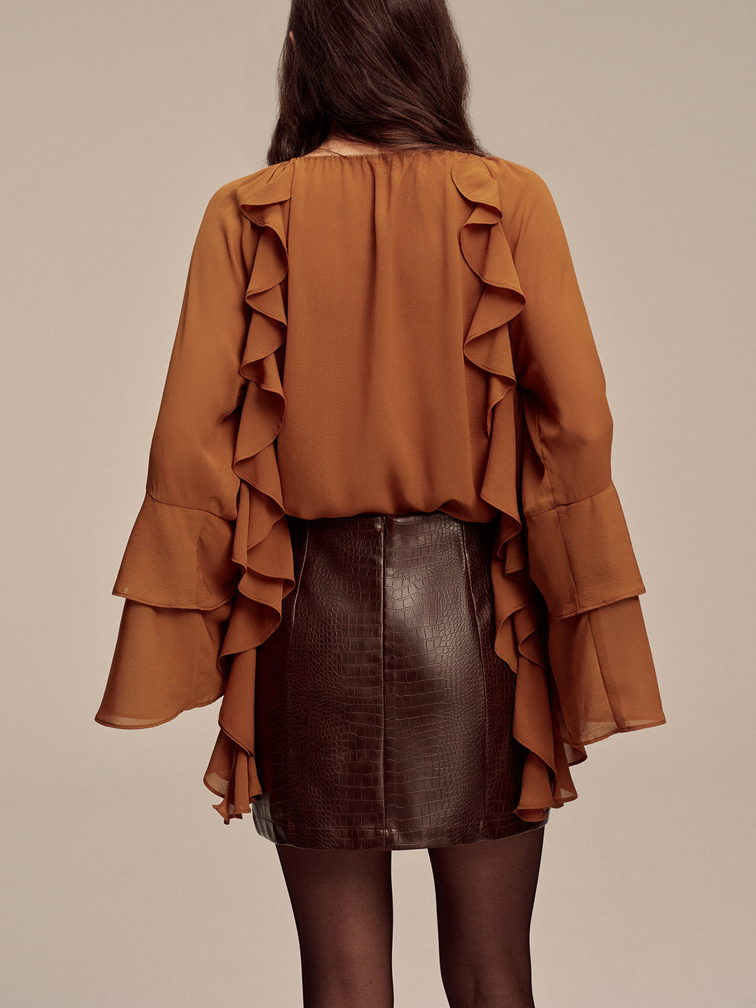 Faux Leather Crocodile-Embossed Mini Skirt  Liora Lane Boutique Skirts