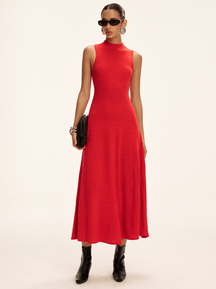 Sleeveless Mock Neck Wool Blend Maxi Sweater Dress  Liora Lane Boutique Sweater Dresses
