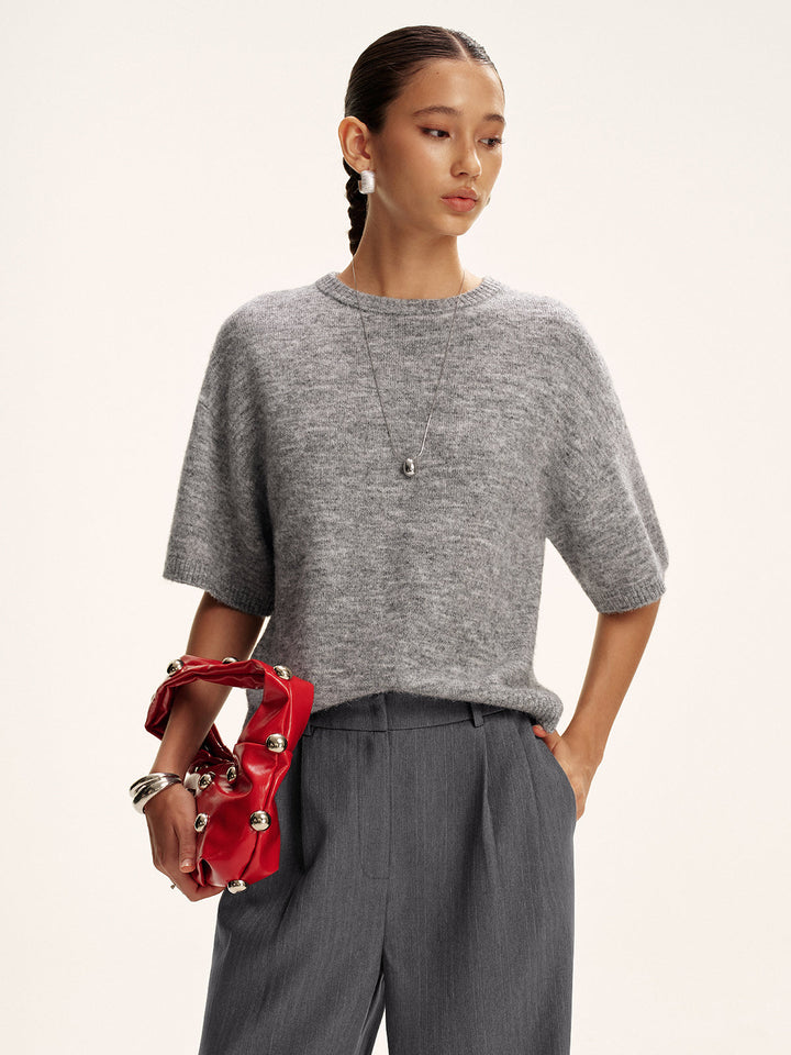 Wool-Blend Short Sleeve Sweater  Liora Lane Boutique Sweaters