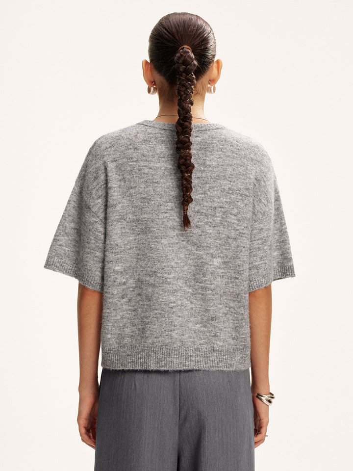 Wool-Blend Short Sleeve Sweater  Liora Lane Boutique Sweaters