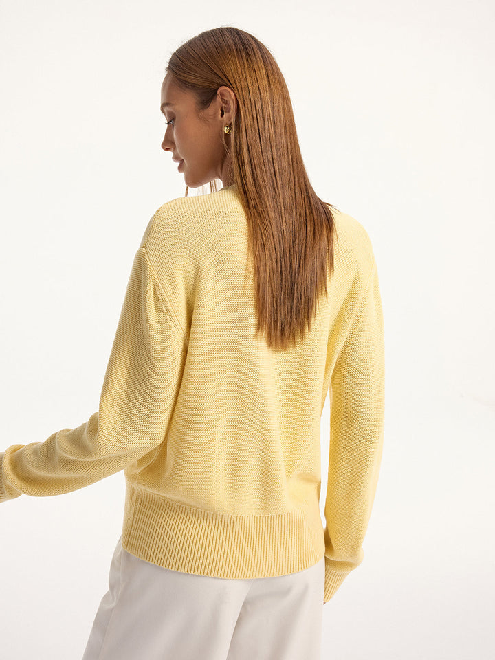 V-Neck Buttoned Knit Cardigan  Liora Lane Boutique Cardigans