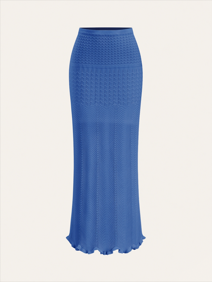 Wave Pattern Knit Maxi Skirt  Liora Lane Boutique Sweater Skirts