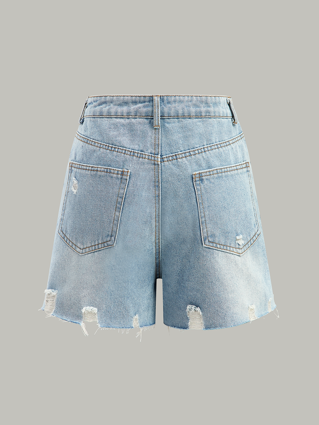 Asymmetric Waist Distressed Denim Shorts  Liora Lane Boutique Denim Shorts