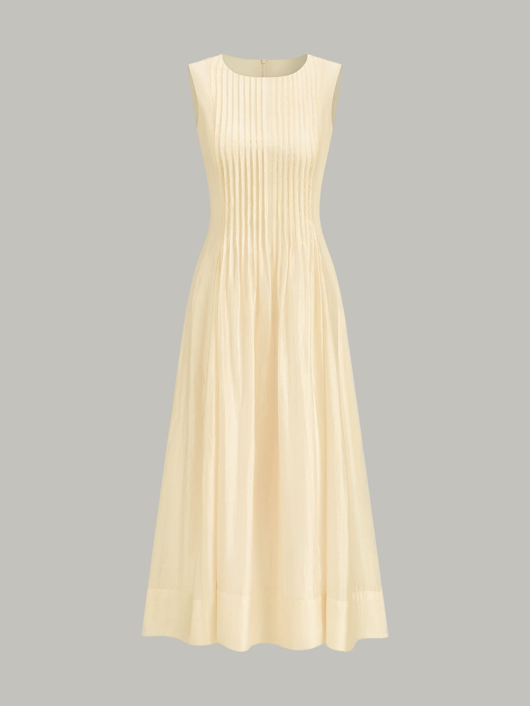 Semi-Sheer Tencel Pleated Sleeveless Midi Dress  Liora Lane Boutique Dresses