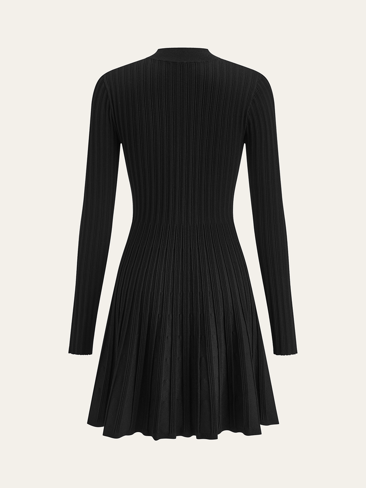 Mock Neck Flared Sweater Dress  Liora Lane Boutique Sweater Dresses